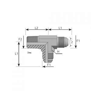 Run Tee male JIC – male BSPT. (TMJ.MGK.B)